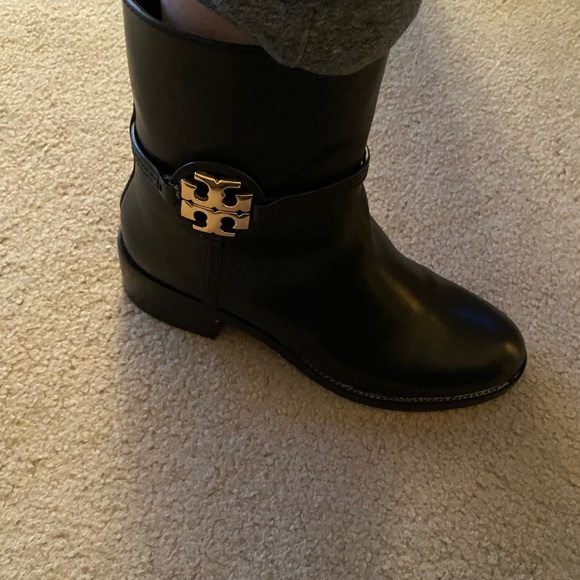 Womens Tory Burch black leather ankle booties - Picture 10 of 11